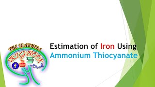 Estimation of Iron Using Ammonium Thiocyanate [upl. by Marshall108]