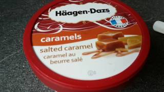 Unboxing HäagenDazs  Salted Caramel semi Pint [upl. by Anaele251]