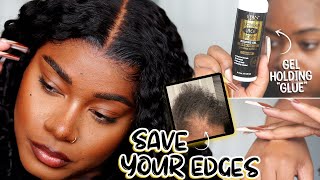 NEW PRODUCT ALERT 🚨 GEL HOLDING GLUE 😱 SAVE YOUR EDGES 3B CURLY EDGES  LAURASIA ANDREA IDNHAIR [upl. by Lyrahs]