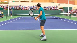 Roger Federer amp Tomas Berdych  IW Court Level Practice [upl. by Scoville]