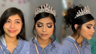 Quinceañera Glam 👑  Makeup amp Hair Tutorial  Makeup By Rosita [upl. by Anuqahs172]