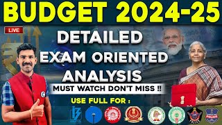 UNION BUDGET 2024  25  COMPLETE EXAM ORIENTED ANALYSIS  INTERIM BUDGET 2024 DETAILED ANALYSIS [upl. by Balas]