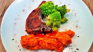 Lamb Chop with Romanesco and Carrots Puree  Jagnjeci Kotlet sa Romaneskom i Pireom od Sargarepe [upl. by Towrey920]