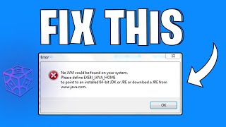 How To Easily Fix No JVM Could Be Found On Your System Error SKLauncher  SKLauncher Java Error Fix [upl. by Moyers184]