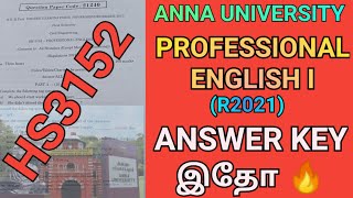 Anna University Profesional English I Answer Key 2024 😲 Engineering 1st Semester English Ans Key 💯 [upl. by Silisav]