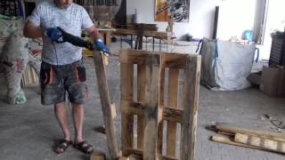 Werkbank aus Europaletten Working Bench from reclaimed Paletts 1 [upl. by Gloria103]