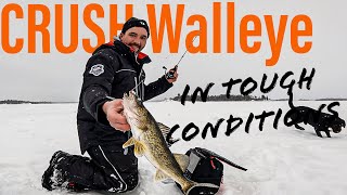 Ice Fishing Walleye in Tough Conditions How to Tie a Clack Shot Lake of the Woods Report [upl. by Anuqahs]