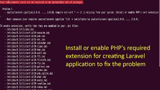 Fix requirements could not be resolved to an installable set of packages on creating Laravel App [upl. by Brander]