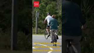 Biden Enjoys Bike Ride in Delaware Vacation [upl. by Tartan24]