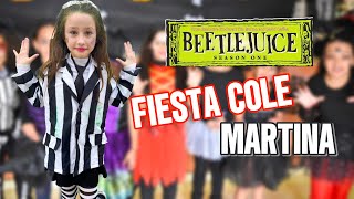 MARTINA SE DISFRAZA DE BEATLE JUICE PARA LA FIESTA DEL COLEGIO EN HALLOWEEN [upl. by Henke]