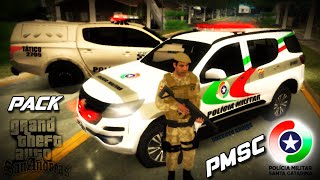 GTA SA PACK DE VIATURAS E SKINS DA POLÍCIA DE SANTA CATARINA PMSC PRA ANDROIDPC [upl. by Odranoel]