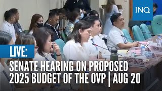 LIVE Senate hearing on proposed 2025 budget of the Office of the Vice President [upl. by Gussi]