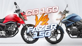 NOVA CG 160 vs FAZER 150 2022 QUAL A MELHOR COMPARATIVO TÉCNICO E VISUAL [upl. by Ruosnam]