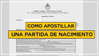 📝 Como APOSTILLAR y LEGALIZAR PARTIDA de NACIMIENTO HAYA 📝Apostilla de la Haya por TAD ARGENTINA [upl. by Vachill]