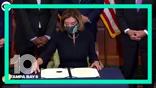 Watch House Speaker Nancy Pelosi sign article of impeachment against President Trump [upl. by Hjerpe]