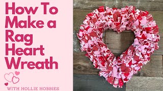 Heart WreathValentine WreathHow To Make a Valentine WreathDollar Tree Heart WreathsValentine DIY [upl. by Ybbob153]