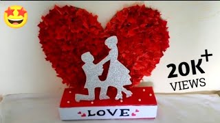 DIY Marriage gift ideas  Special Gift for weddingAnniversary  Heart showpiece making with paper [upl. by Ahseer561]