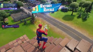 SPIDERMAN SKIN Gameplay in Fortnite Solo Win No Commentary PS5 Gameplay [upl. by Lednem]