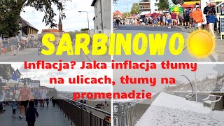 Sarbinowo Tłumy turystów na ulicach tłumy turystów na promenadzie❗Sarbinowo latem❗ Polacy się bawią [upl. by Tasiana]