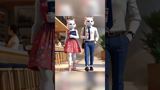 Two cats fell in love in college cat catlover kitten catshorts smartcat ai cute cutecat [upl. by Melamed860]