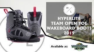 Hyperlite Team Open Toe Wakeboard Boots 2019  Available at Water Ski World [upl. by Ardnosal96]