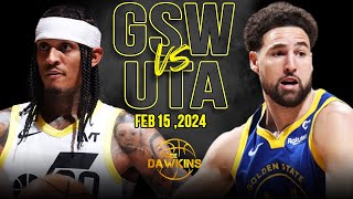 Golden State Warriors vs Utah Jazz Full Game Highlights  February 15 2024  FreeDawkins [upl. by Eiramac]