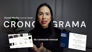 SOCIAL MEDIA  COMO MONTAR CRONOGRAMA DE CONTEÚDO [upl. by Salohcim]