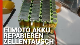 Akku Selber Bauen ELMOTO Akku reparieren  Elmoto LIPO Akku Zellentausch auf 18650 [upl. by Llertac]