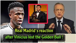 Real Madrids first response after news of Vinicius losing the Golden Ball to Rodri [upl. by Bak]