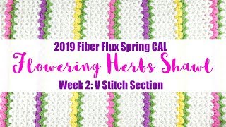 2019 Fiber Flux Spring CAL Flowering Herbs Shawl Week 2 [upl. by Donielle]