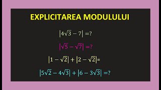 Explicitare modul clasa a 7 a matematica exercitii rezolvate modul cu radicali modulul nr real [upl. by Bilac704]