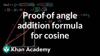 Proof of angle addition formula for cosine  Trigonometry  Khan Academy [upl. by Navetse]