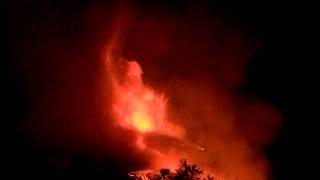 The 1213 January 2011 lava fountain of Etna part 5 Zafferana Etnea [upl. by Zeena]