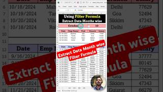 Extract Data Month wise Using Filter Formula  Extract Data Month wise  Filter Formula in Excel [upl. by Ludie]