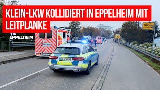 Unfall in Eppelheim KleinLkw prallt gegen Leitplanke  Fahrer verletzt [upl. by Eirrok740]