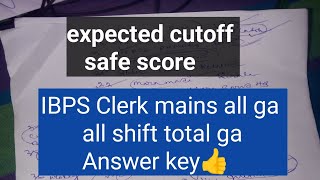 IBPS clerk mains all ga question analysis with anser key IBPS clerk mains ga analysis [upl. by Marieann]