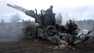 Swedish Artillery firing Field Howitzer 77A  Boden 2005 2 [upl. by Ehcrop732]