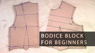 Pattern Drafting for Beginners – Easy Basic Bodice Block • Elewa [upl. by Iggie]