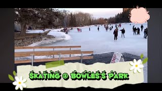 Family skating  Bowness Park Calgary Alberta Canada [upl. by Nawtna54]