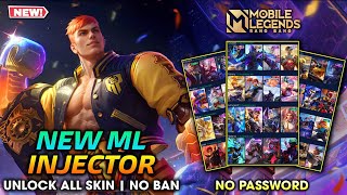 LATEST INJECTOR NEW UPDATE 2024  UNLOCK ALL SKIN IN MOBILE LEGENDS  WORK ALL PATCH [upl. by Akinirt]