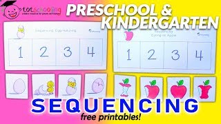 SEQUENCING ACTIVITY FOR PRESCHOOL amp KINDERGARTEN  Free Printables by Totschooling [upl. by Drofnil]