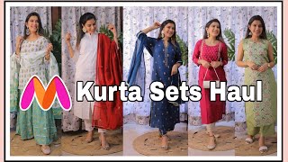 Myntra Kurta Sets Haul Under Budget  Super Style Tips [upl. by Celina364]