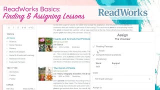 Readworks Finding and Assigning Lessons [upl. by Neidhardt148]