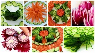 10 Handmade Salad decorationSalad design  Fruit amp Vegetable Carving amp Cutting Garnish [upl. by Phillips]