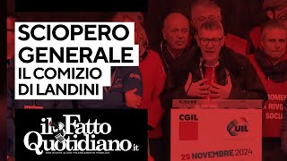 Sciopero generale il comizio conclusivo di Maurizio Landini [upl. by Atikam]