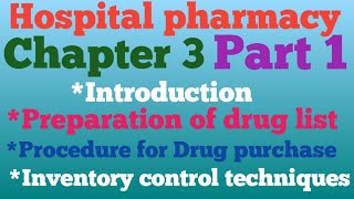 Hospital pharmacyChapter 3Part 1Supply Chain and Inventory ControlD Pharma 2nd year Hindi Notes [upl. by Oiluj914]