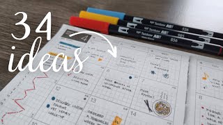 34 Ways to Use the Monthly Pages of Your Planner  bonus sidebar ideas [upl. by Rednal]