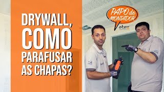 Como parafusar placa drywall no montante em forro ou parede  DICA 3  Papo de Montador [upl. by Aubrie]