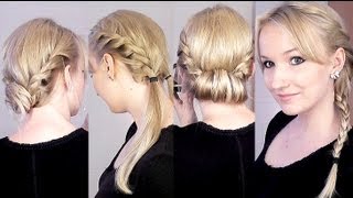 Sommerfrisuren SchuleAlltag  meine quotZwirbelquot Styles  Zopf OHNE Haargummi [upl. by Adnah948]