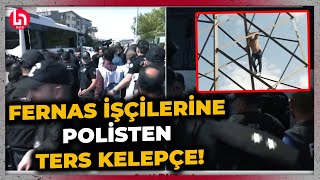 Fernas Madencilik önünde haklarını arayan işçilere polisten sert müdahale Ters kelepçe taktılar [upl. by Reteid348]